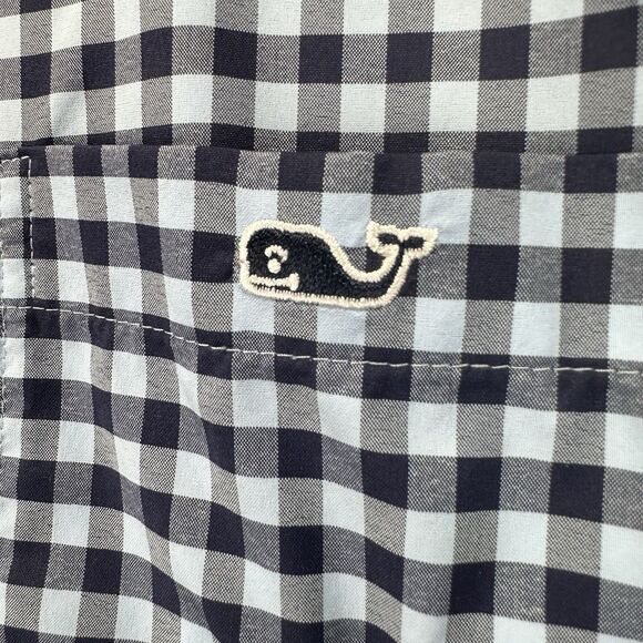 Vineyard Vines Shirt Mens 2XL Blue Gingham Plaid On The Go OTG Performance - Picture 3 of 10